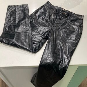 A New Day Black Croc-Textured Trousers